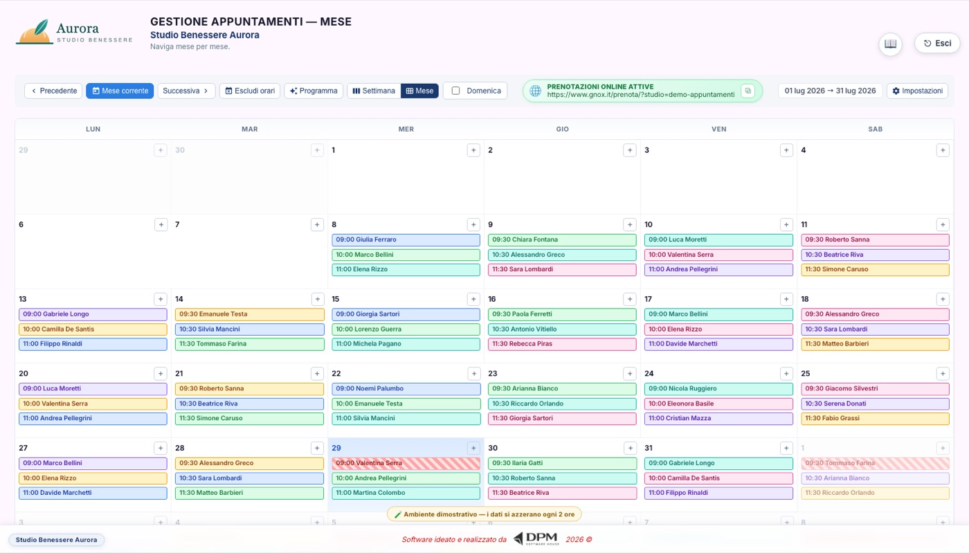 Calendario mensile di Schedia su computer